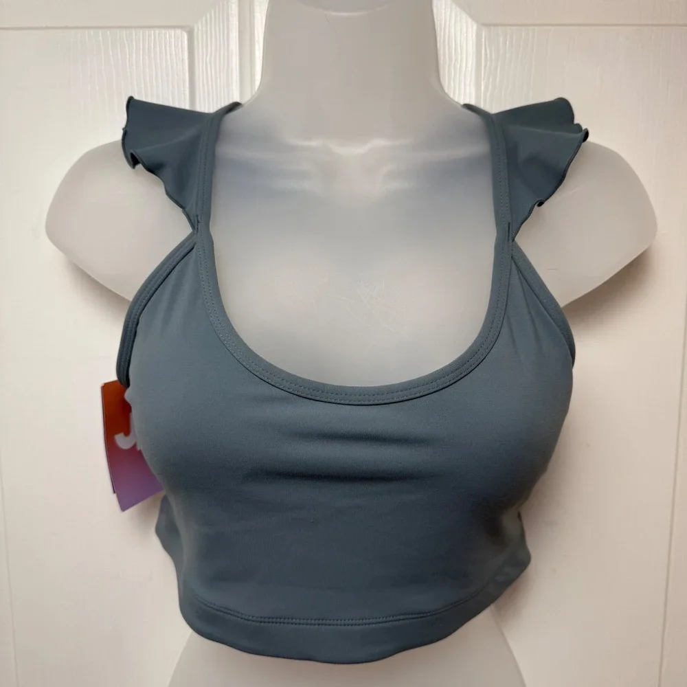 JoyLab Womens Small Sports Bra NWT Storm Blue Moisture Wicking Removable Pads